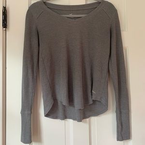 Gray Waffle Longsleeve Tee, Hollister, Size Extra Small